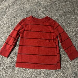 Old Navy Kids Striped Red Long Sleeve Tee